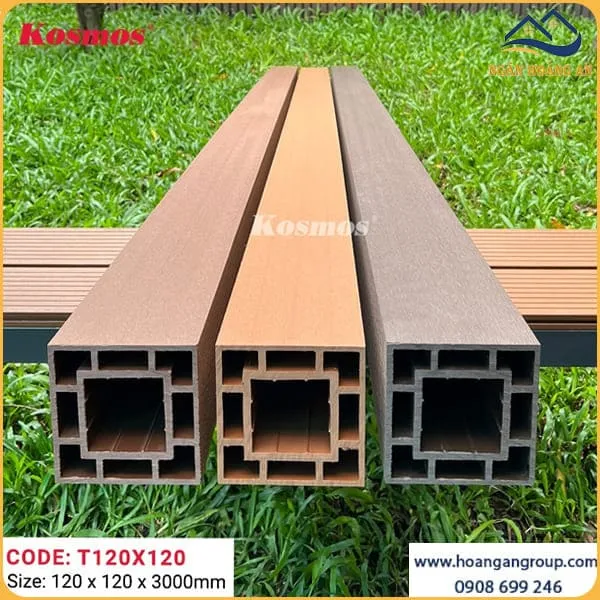 Lam Trụ Pergola Gỗ Nhựa Ngoài Trời Kosmos T120 x 120 Coffee